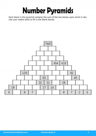 Number Pyramids #9 in Numbers Ninja 73