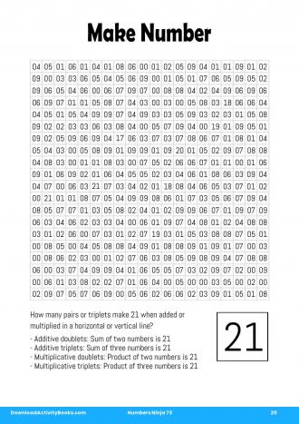 Make Number #20 in Numbers Ninja 73
