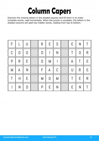 Column Capers in Word Games 73