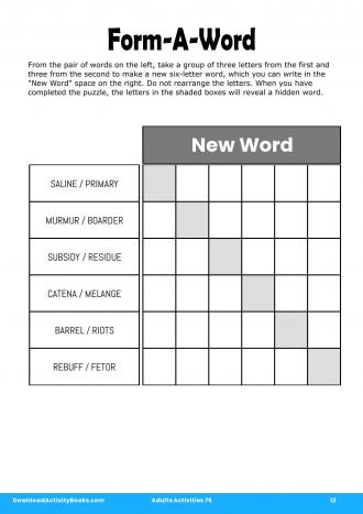 Form-A-Word #12 in Adults Activities 75