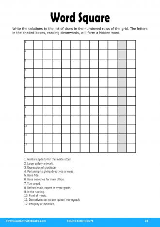 Word Square in Adults Activities 75