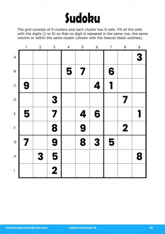 Sudoku #26 in Adults Activities 75