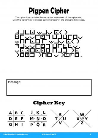 Pigpen Cipher #4 in Kids Activities 75