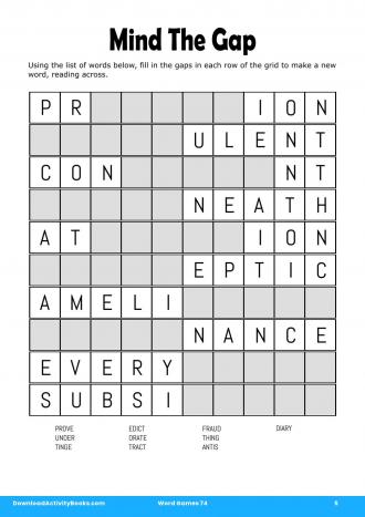 Mind The Gap in Word Games 74