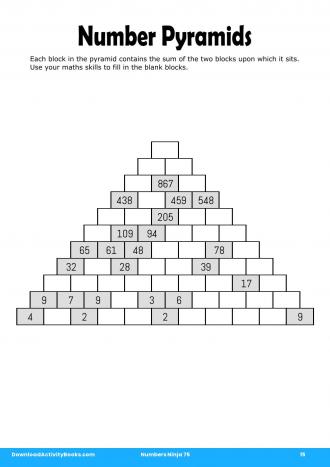 Number Pyramids #15 in Numbers Ninja 75