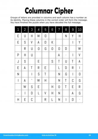 Columnar Cipher #29 in Kids Activities 76