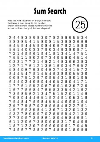 Sum Search #15 in Numbers Ninja 76