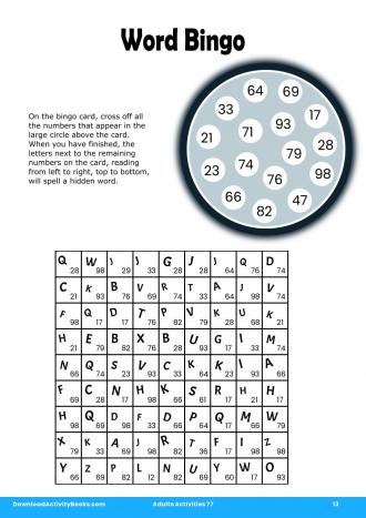 Word Bingo #13 in Adults Activities 77