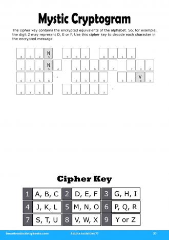 Mystic Cryptogram #27 in Adults Activities 77