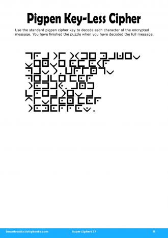 Pigpen Cipher #15 in Super Ciphers 77