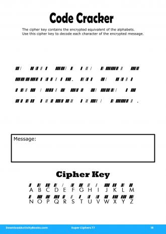 Code Cracker #16 in Super Ciphers 77