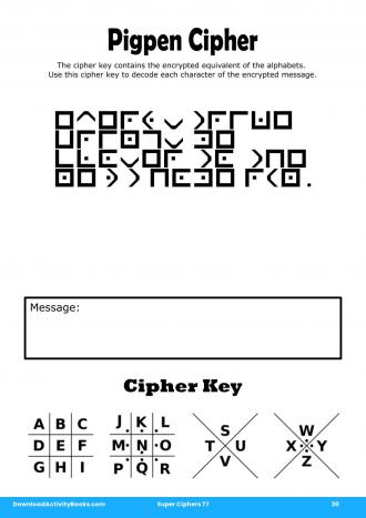 Pigpen Cipher #30 in Super Ciphers 77
