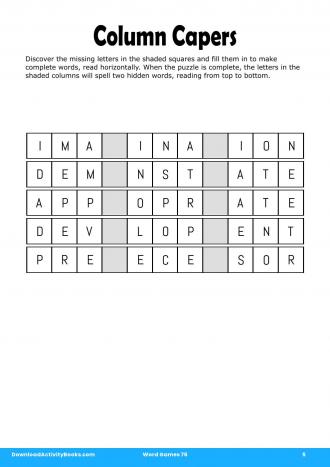 Column Capers in Word Games 76