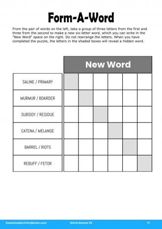 Form-A-Word in Word Games 76