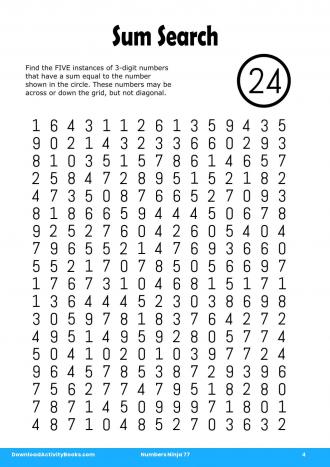 Sum Search #4 in Numbers Ninja 77