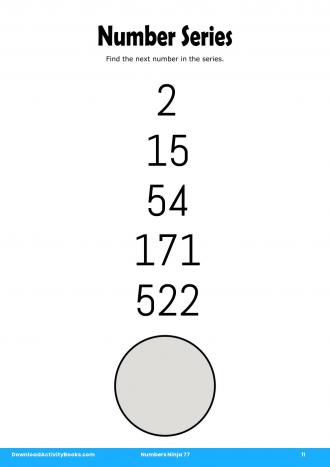 Number Series in Numbers Ninja 77