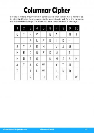 Columnar Cipher #10 in Kids Activities 78