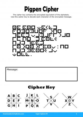 Pigpen Cipher #2 in Super Ciphers 78