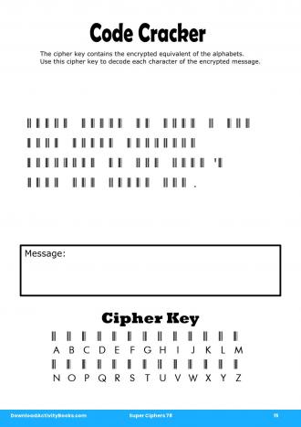 Code Cracker #15 in Super Ciphers 78