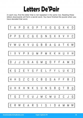 Letters De'Pair #19 in Super Ciphers 78