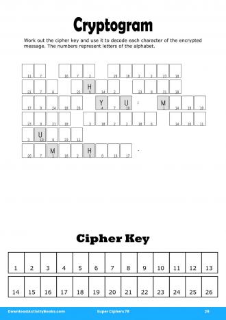 Cryptogram #29 in Super Ciphers 78