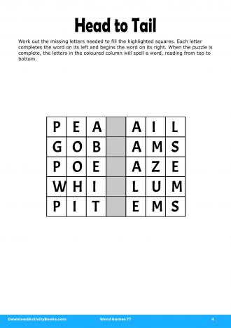 Head to Tail in Word Games 77