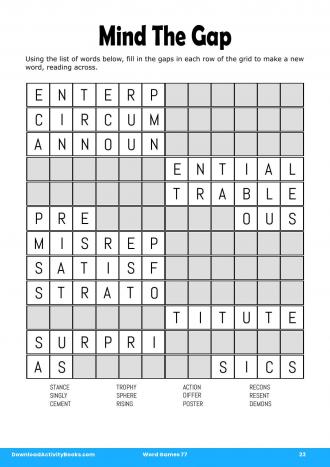 Mind The Gap in Word Games 77