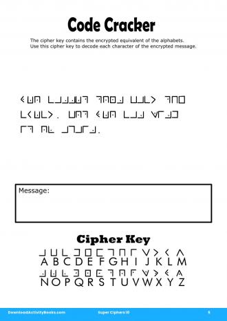 Code Cracker #5 in Super Ciphers 10