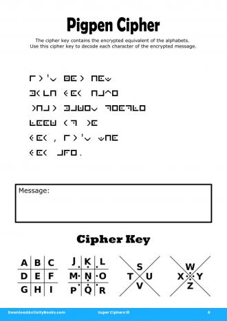 Pigpen Cipher #6 in Super Ciphers 10