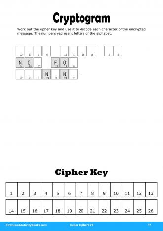 Cryptogram #17 in Super Ciphers 79