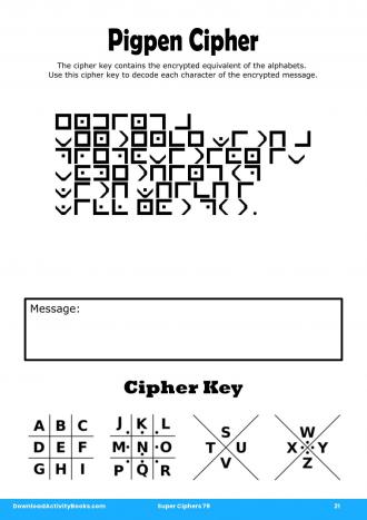 Pigpen Cipher #21 in Super Ciphers 79