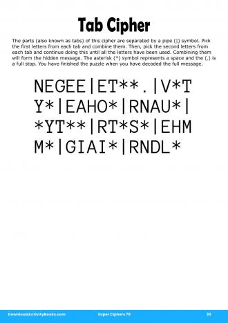 Tab Cipher #30 in Super Ciphers 79