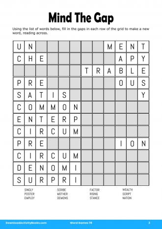 Mind The Gap in Word Games 78