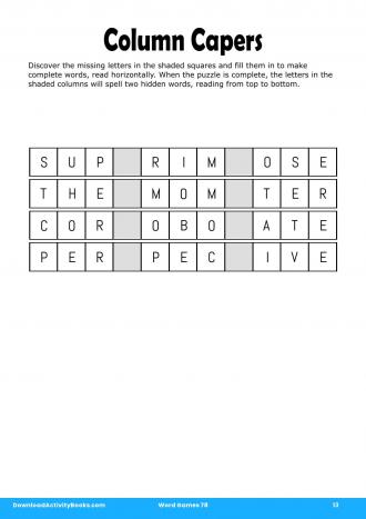 Column Capers in Word Games 78