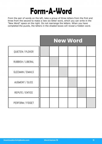 Form-A-Word in Word Games 78