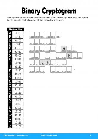 Binary Cryptogram #5 in Adults Activities 80
