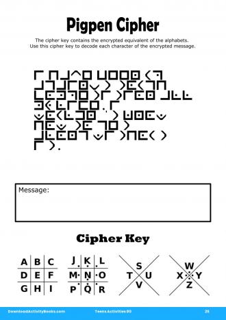 Pigpen Cipher #25 in Teens Activities 80