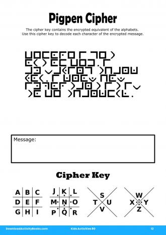 Pigpen Cipher #12 in Kids Activities 80
