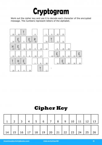 Cryptogram #21 in Kids Activities 80