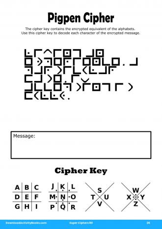 Pigpen Cipher #26 in Super Ciphers 80