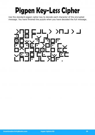 Pigpen Cipher #29 in Super Ciphers 80