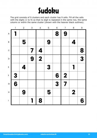 Sudoku #21 in Adults Activities 81