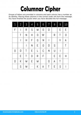Columnar Cipher #2 in Kids Activities 81