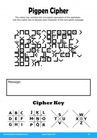 Pigpen Cipher #10 in Super Ciphers 81