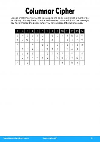 Columnar Cipher #15 in Super Ciphers 81