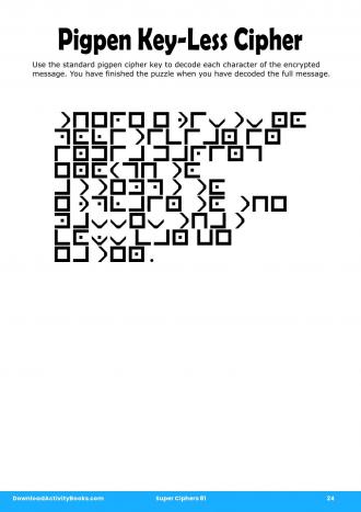 Pigpen Cipher #24 in Super Ciphers 81