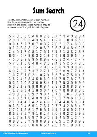 Sum Search #25 in Numbers Ninja 10