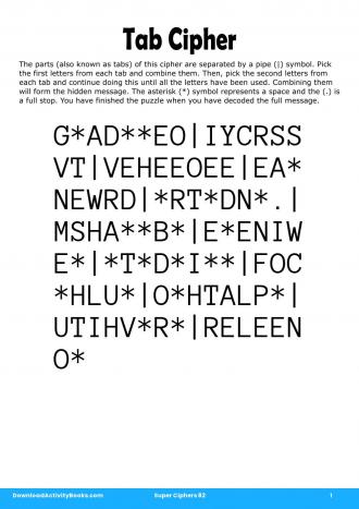 Tab Cipher #1 in Super Ciphers 82