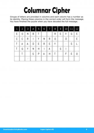 Columnar Cipher #8 in Super Ciphers 82