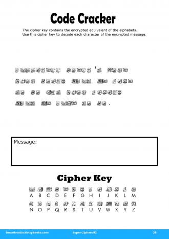 Code Cracker #29 in Super Ciphers 82